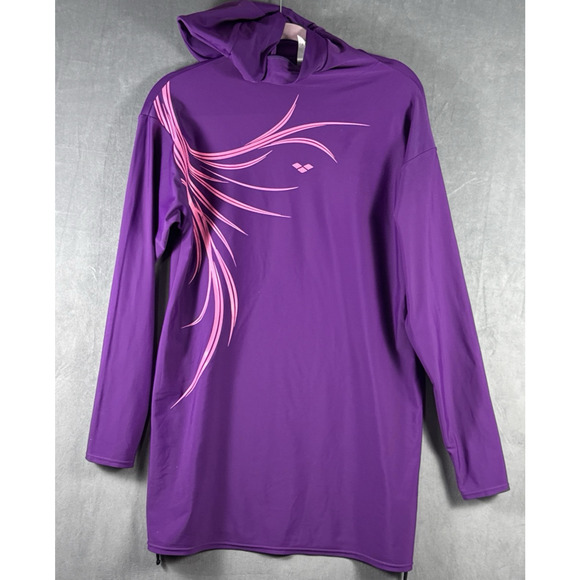 Arena Anbar‎ Cover Up Full Coverage Swim Tunic Purple Hooded Women's Size Medium - Picture 1 of 7